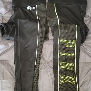 Pink leggings with mesh